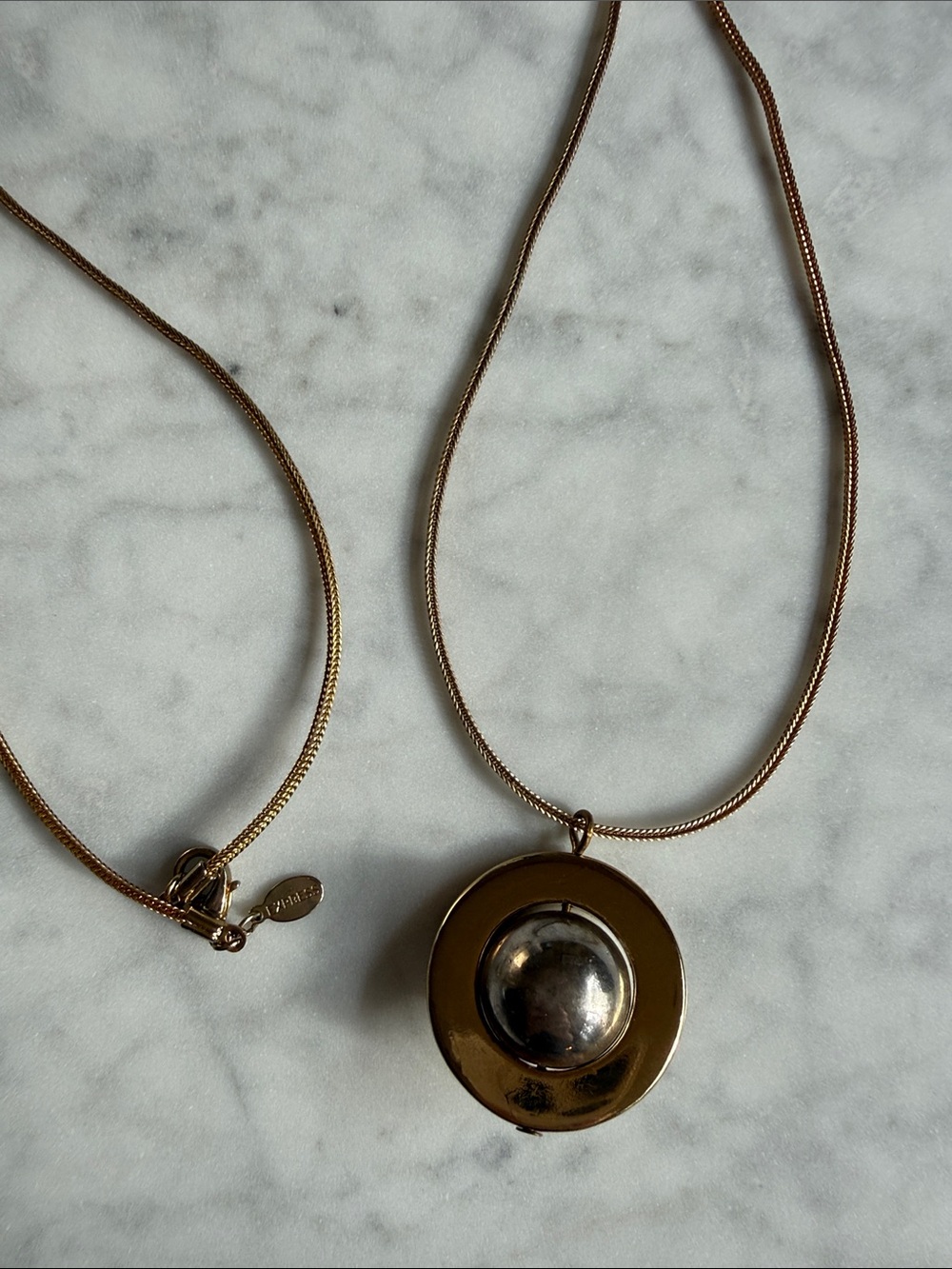 Express Space design Gold-Silver-Tone Women’s Pendant Necklace Planet Circle - Picture 9 of 12